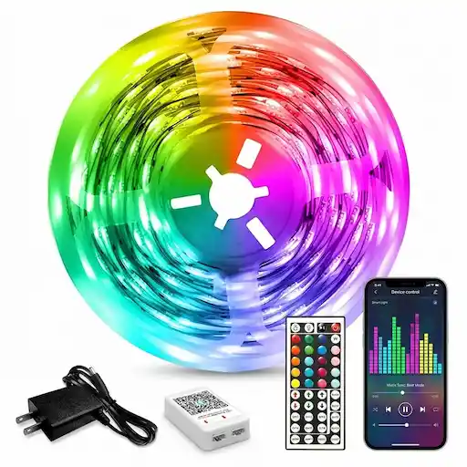 DAYBETTER LED Strip Lights 130ft RGB with remote and 24V power supply